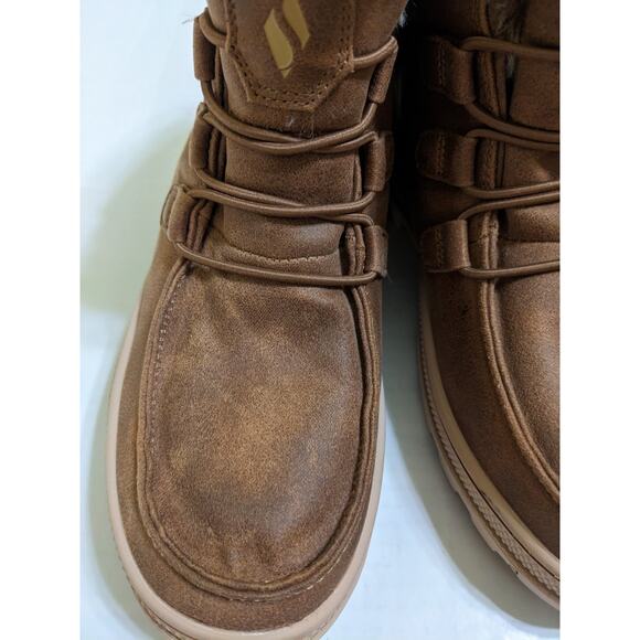 Skechers Boots Womens 5.5 5 1/2 Roadies Cozy Snow Brown Lace Up Faux Fur 155208 - Picture 3 of 10
